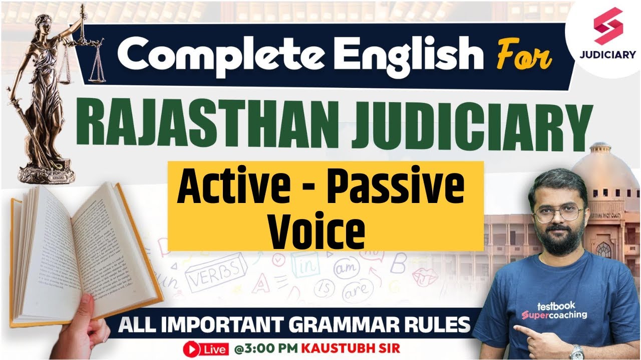 Complete English for Rajasthan Judiciary | Active Passive Voice | RJS Prelims 2024 | Kaustubh Sir