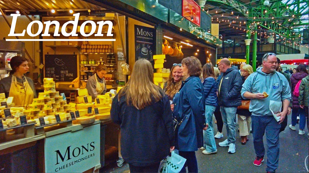 Early afternoon walk in London | ☁️ Southwark Station to Borough Market 🧀 4K