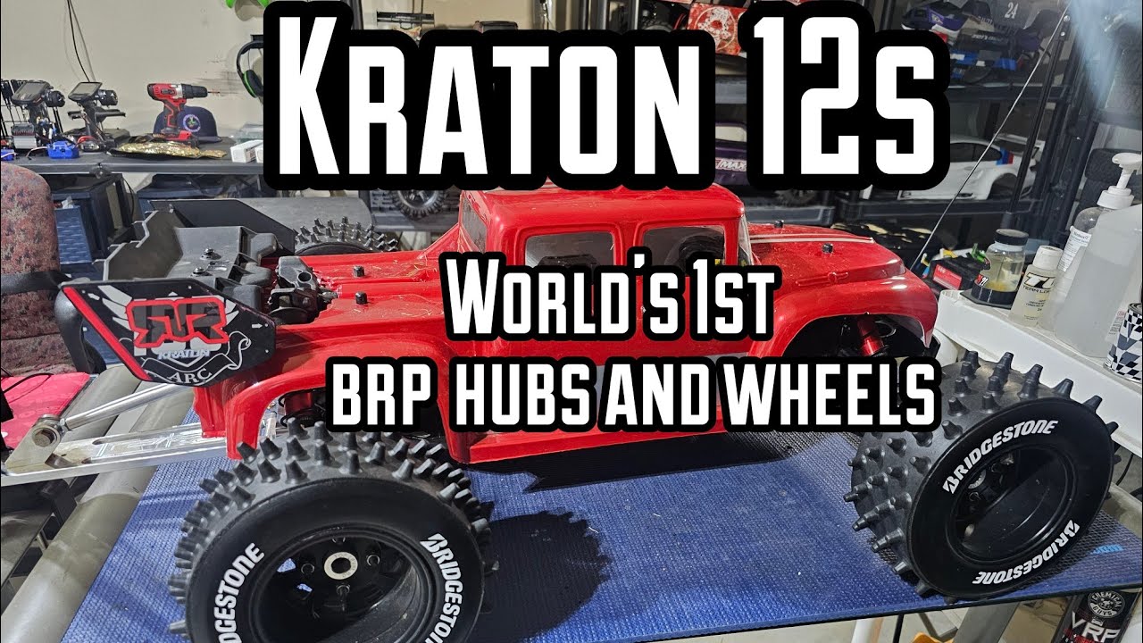 World's 1st Kraton 12s with BRP hubs and wheels M2C Steering rack to fit the hobbywing 56118 800kv
