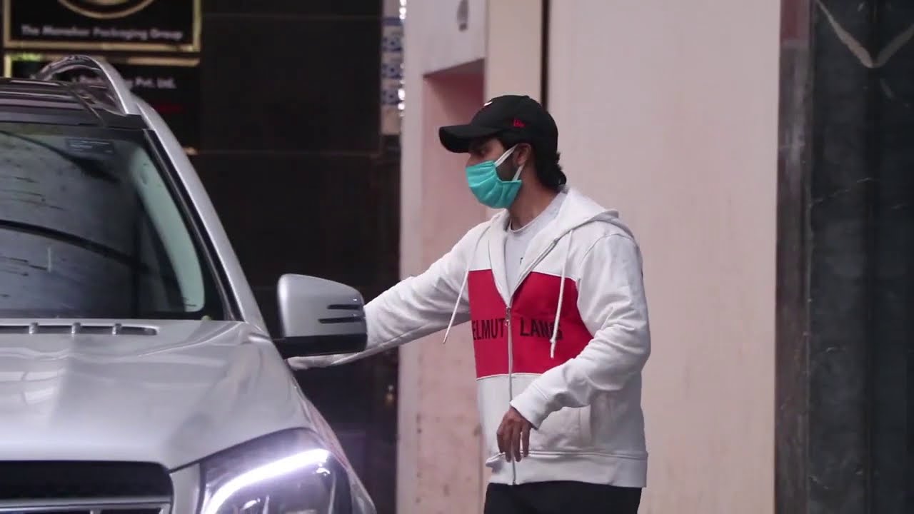 Varun Dhawan Snapped Outside Recording Studio Arrived To Dub His Upcoming Film Coolie No 1 With Sara