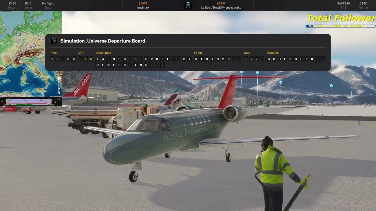 MSFS 2020 | CESSNA CJ4 BUSINESS JET | Innsbruck 🇦🇹 LOWI - LESU 🇪🇸 Andorra | MISSION: VIP