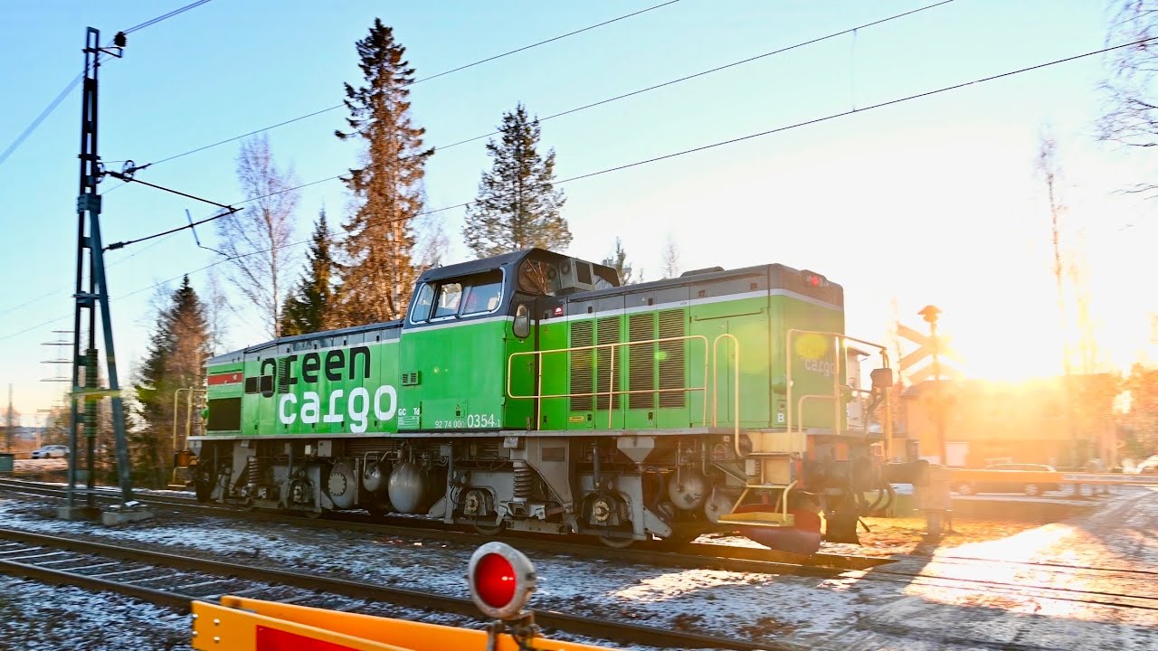 A couple of Trains in Skellefteå and Skelleftehamn, Sweden