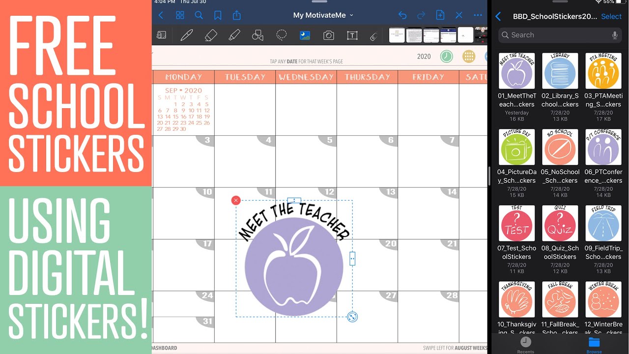 Using Digital Planner Stickers | FREE School Digital Planner Stickers