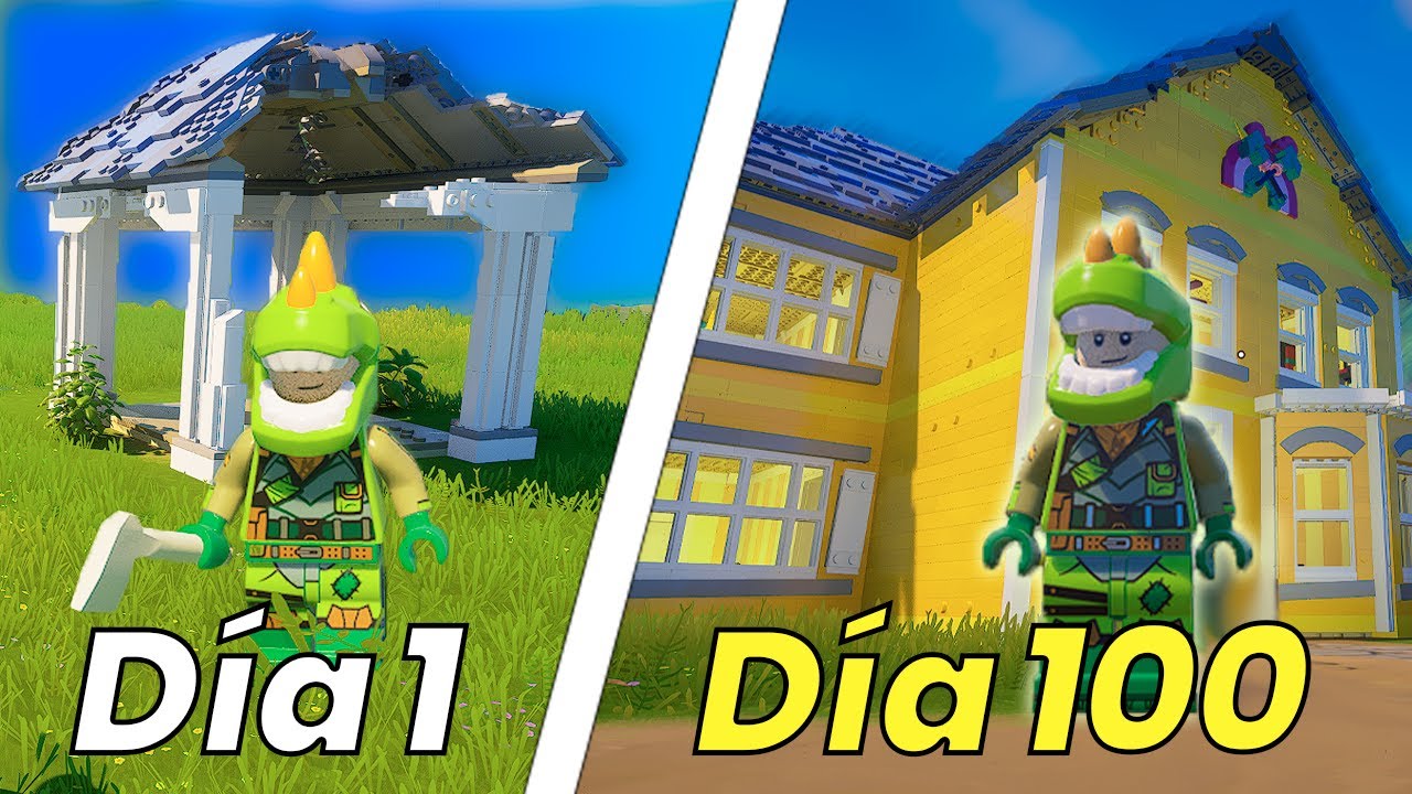 SOBREVIVÍ 100 Días en la Aldea de BOMBARDERA BRILLANTE de LEGO Fortnite 🧱🏡 ¡CONSTRUYAMOS!