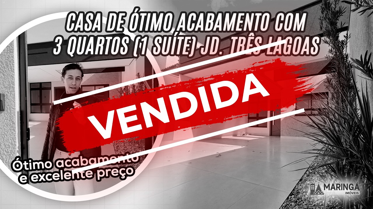 Nova e de ótimo acabamento - Casa a venda no Jardim Três Lagoas - Maringá Imóveis