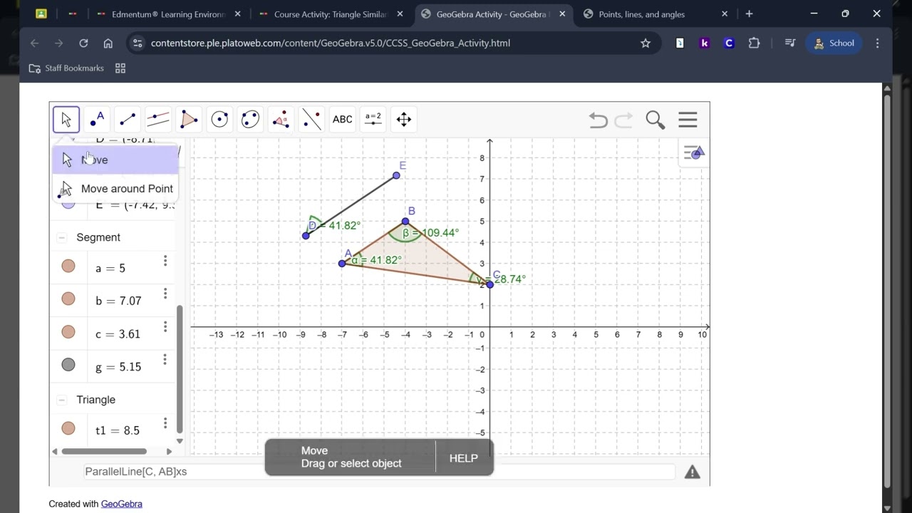 Triangle Similarity: Task 1, Part B