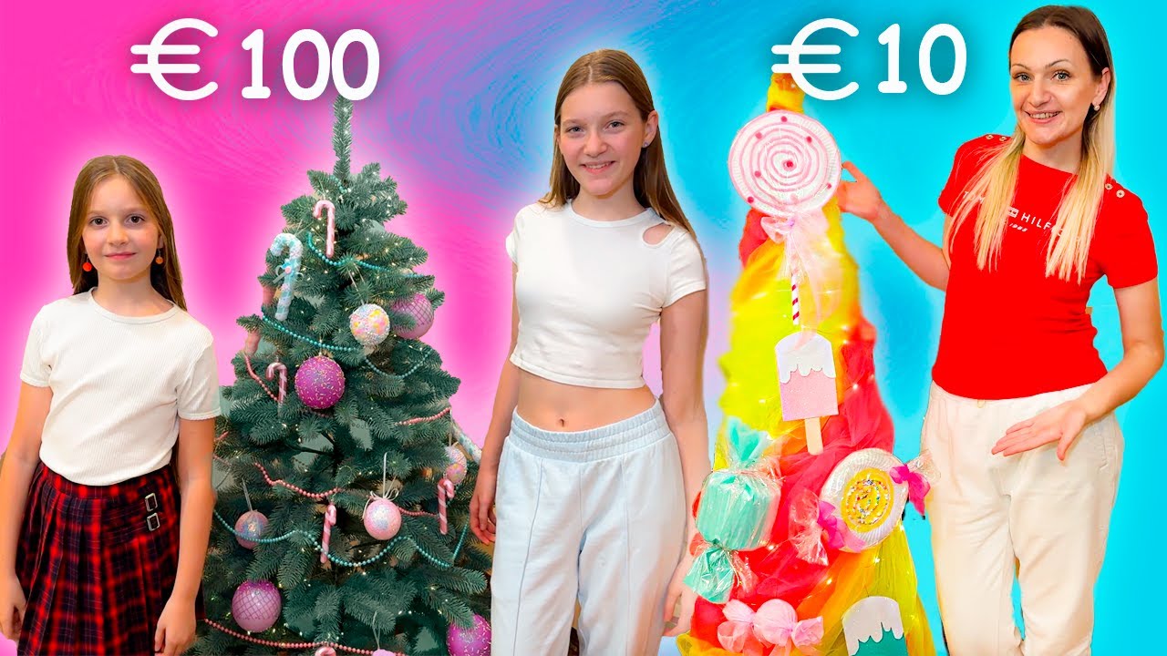 🎄 BRAD de 10 € vs 100 € Challenge💰 Bogat vs Sărac de CRĂCIUN 🎅🏻 Partea 2