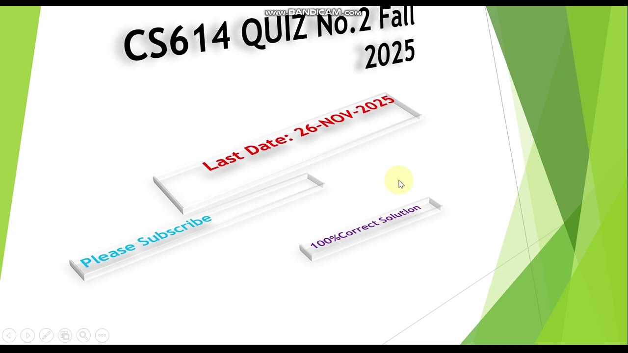 CS614 Quiz no. 2 Fall 2025 || 100 % Correct Solution
