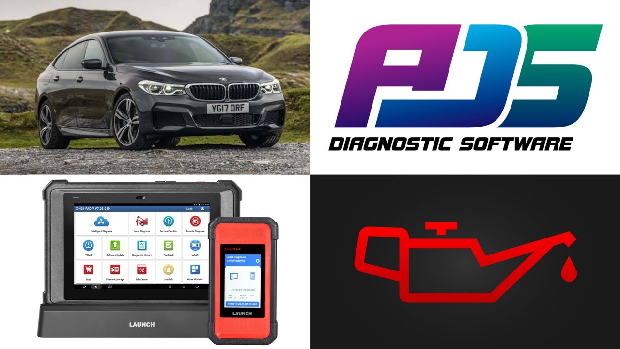 PROCEDURE SPECIAL FUNCTION RESET OIL MAINTENANCE BMW 640 G32  LAUNCH ADS X431 SMARTLINK OBD2 SCANNER