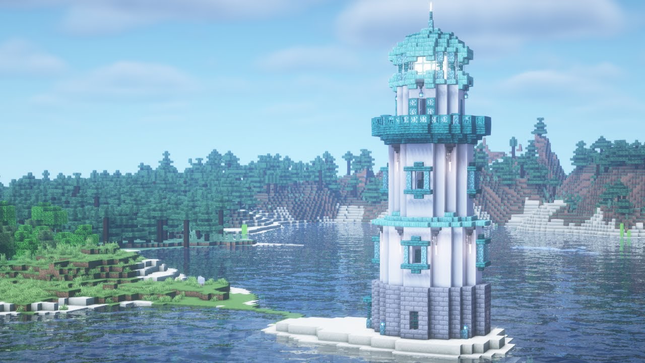 【マインクラフト】青い灯台の作り方【Minecraft】How to Build a Light house【マイクラ建築】