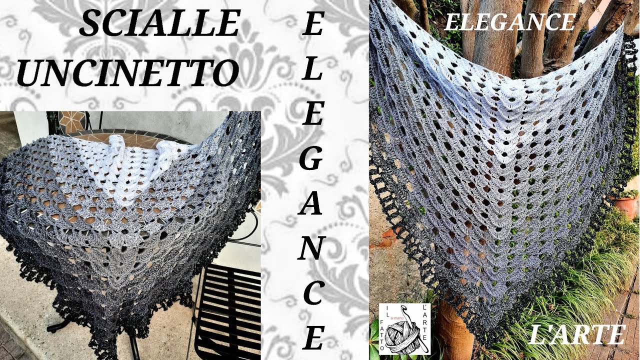 TUTORIAL UNCINETTO   FACILE         SCIALLE   CHAL     ELEGANCE              EMBOSSED CROCHET
