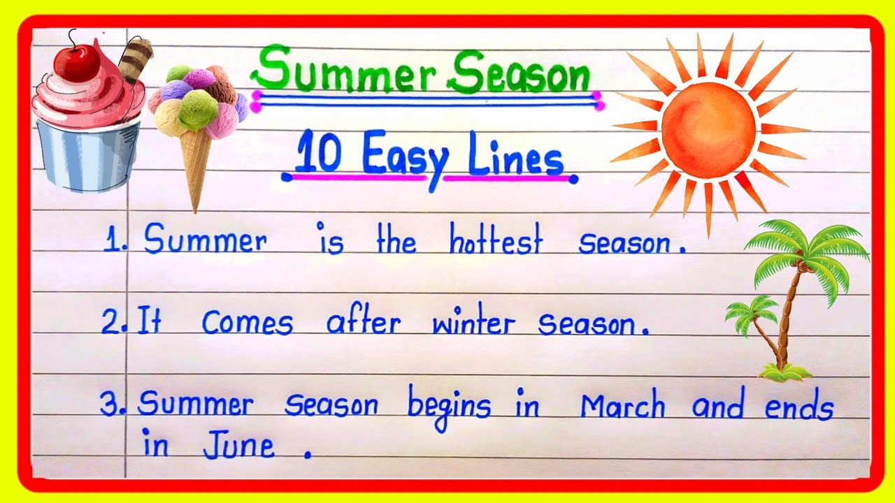 10 lines on summer season in english| summer season 10 lines in english |Essay on summer season