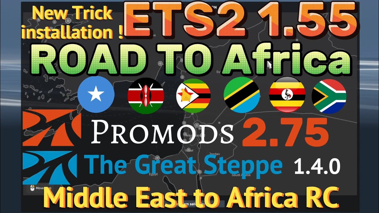 How to Install Road To Africa Map Promods 2.75 euro truck simulator 2 1.55 #ets2