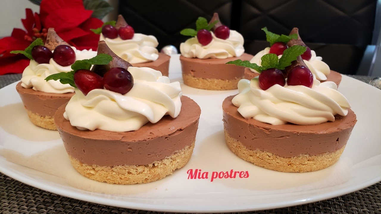 MINI CHEESECAKES DE CHOCOLATE ( sin horno )