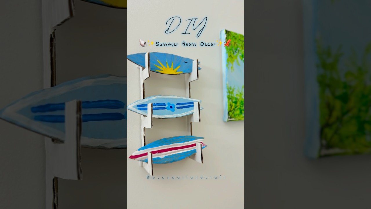 DIY summer room decor | Surfboard room decorating ideas aesthetic