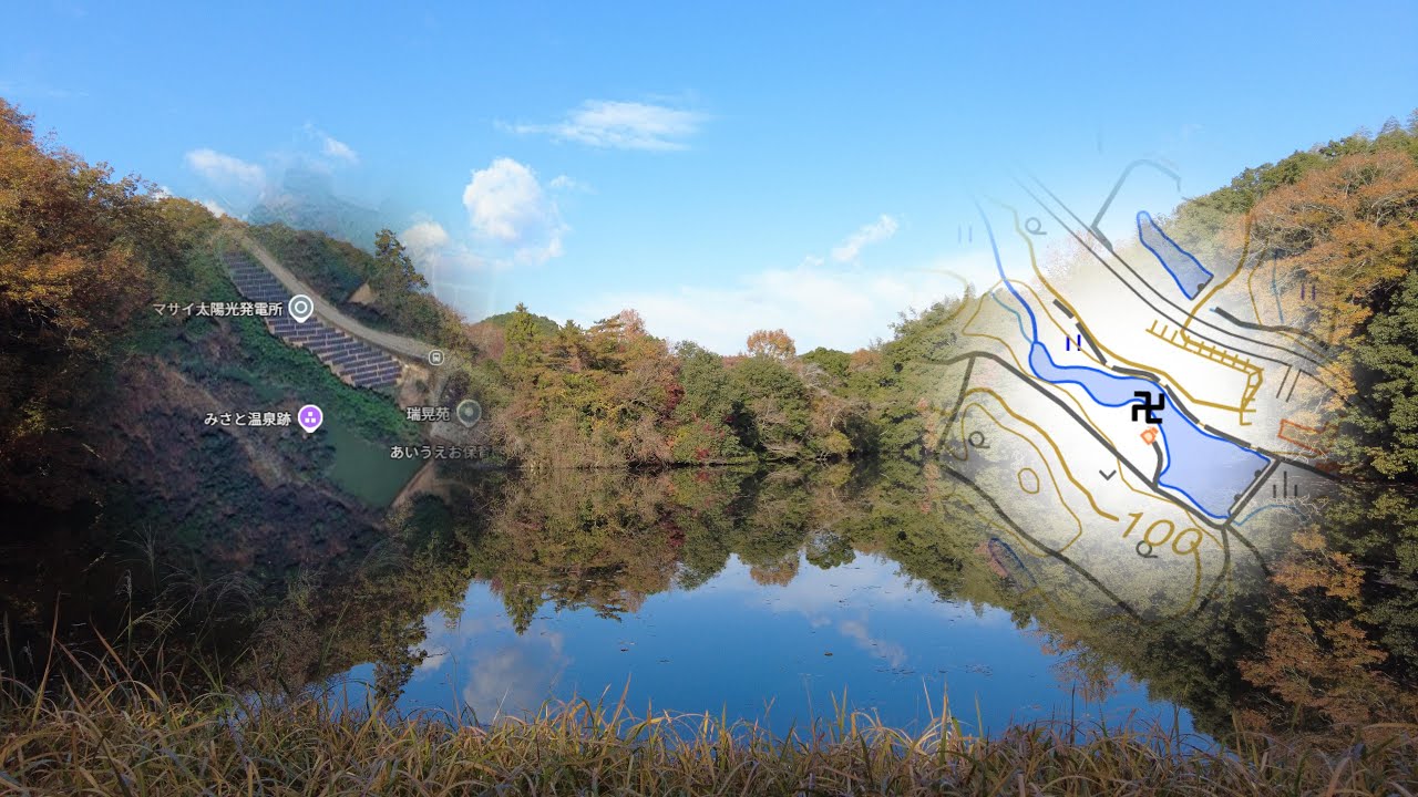 【温泉跡?寺院?】池の畔の謎グーグルマップスポット
