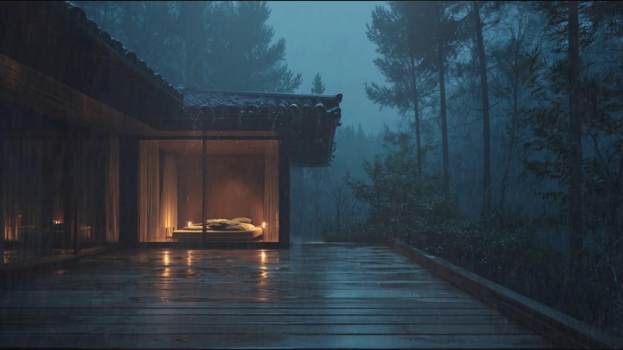 Calm Rainfall at the Forest Cabin 🌧 | Deep Sleep and Relax with Nature Ambience