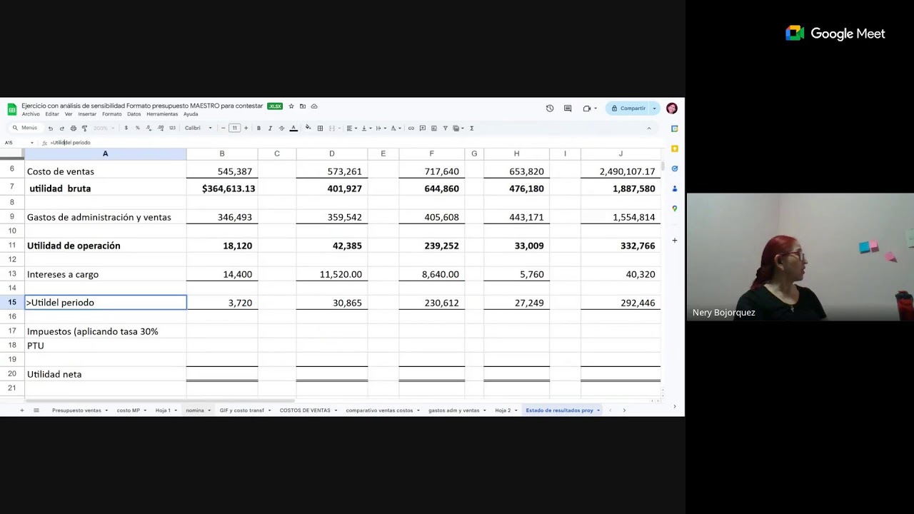 PLANEACION FINANCIERA ANALISIS DE SENSIBILIDAD