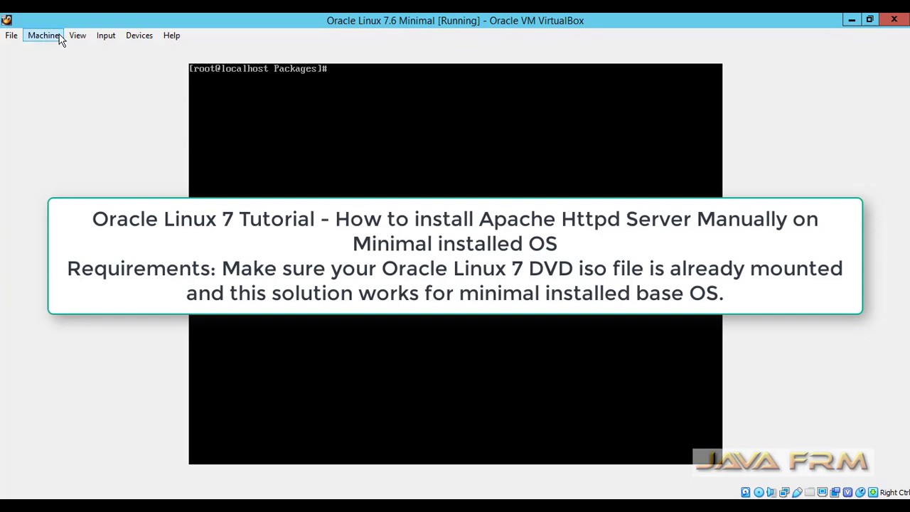 Oracle Linux 7 Tutorial - How to install Apache Httpd Server Manually on Minimal installed OS
