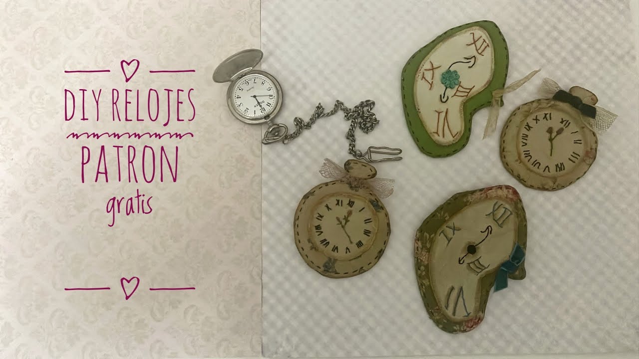 DIY broche reloj, patrón gratis (2023)🪡#colordehadas#costuracrestiva#creando❤️