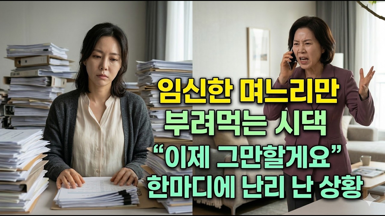 임신한 며느리만 부려먹는 시댁     #고부갈등 #사이다사연 #임신부서러움 #가족관계 #인생조언