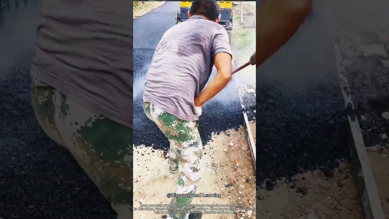 Paving a Smooth Asphalt Road | Road Construction in Action 🚧🚜