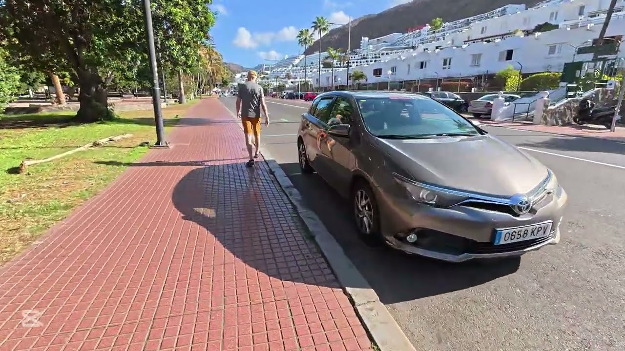 Walking tour from Spar store to Shopping center. Puerto Rico Gran Canaria