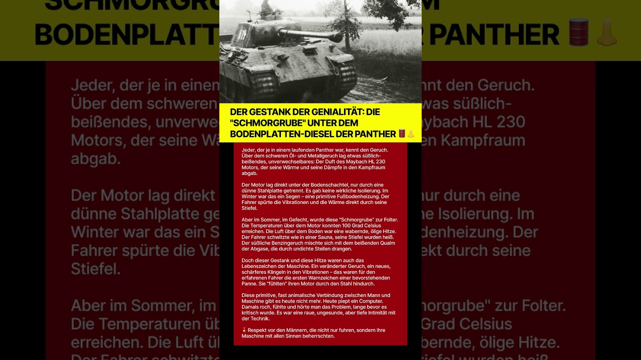 DER GESTANK DER GENIALITÄT: DIE "SCHMORGRUBE" UNTER DEM BODENPLATTEN-DIESEL DER PANTHER 🛢️👃 