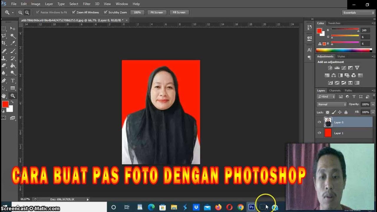 cara buat  pas foto dengan photoshop