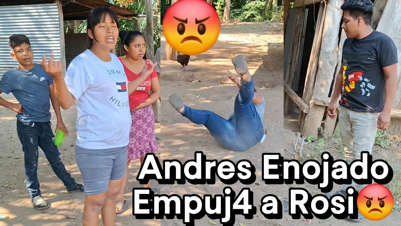 🚨Urgente andres Enojado Empuja a Rosi😡Rosi Llorando se Cae con las patas arriba😱