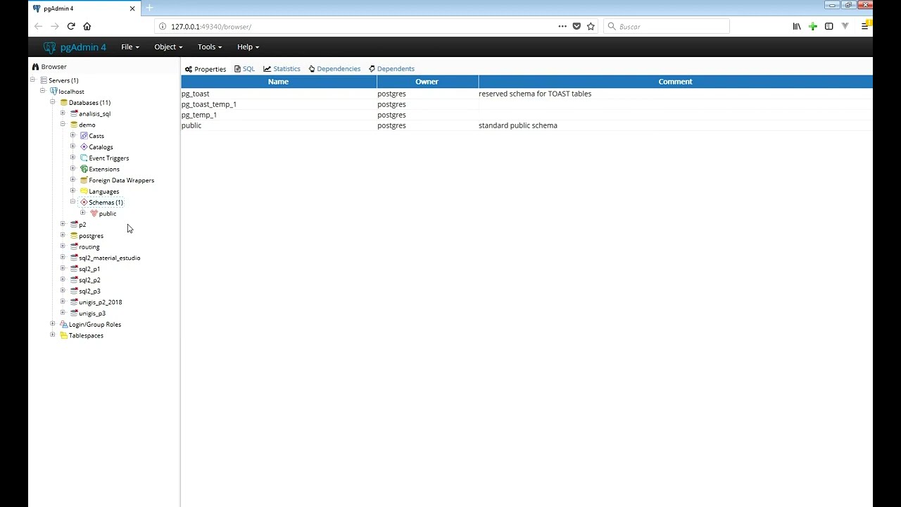 pgAdmin: Crear una base de datos