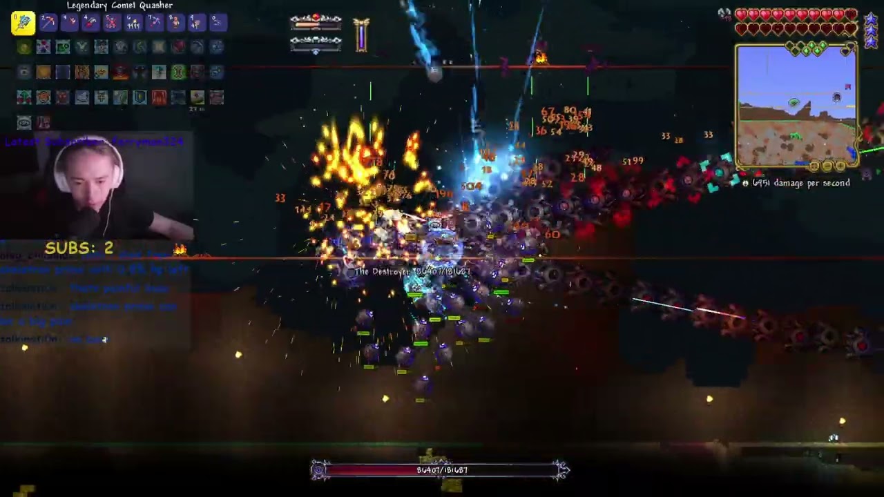 FULL destroyer boss fight from terraria calamity DEATH MODE true melee
