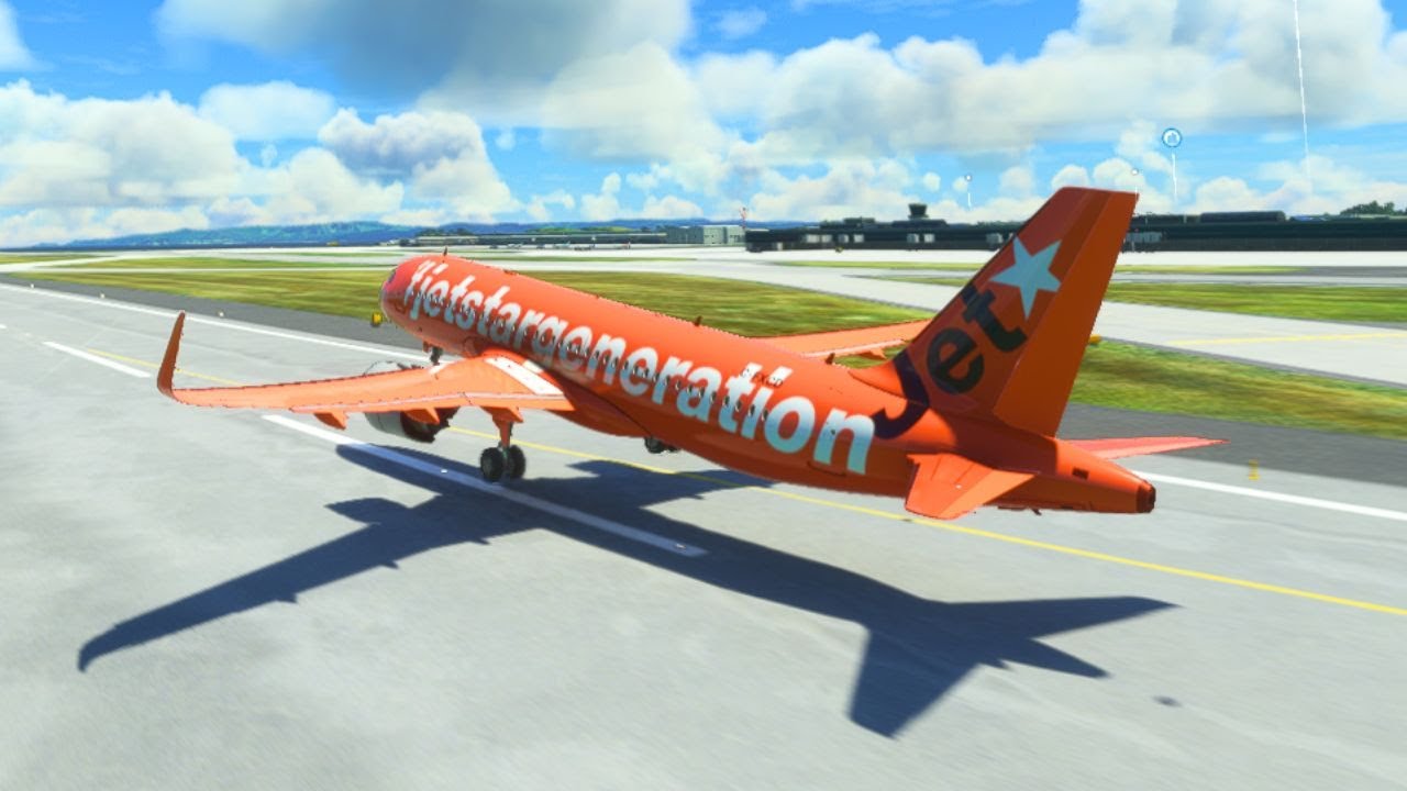 Jetstar Jaffa Jet Takeoff from Auckland International Airport in Flight Sim