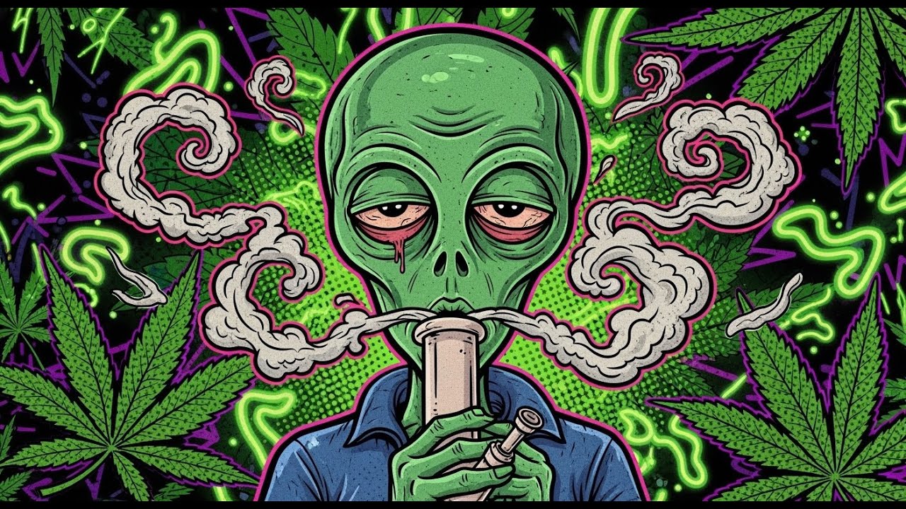 Psy Dub Mix - Trippy Alien Bong Smoke  (Trippy Visuals & Psychedelic Animation / Psychill Dub)