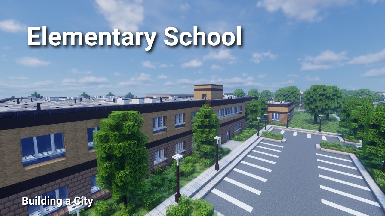 Building a City #4 // Elementary School // Minecraft Timelapse