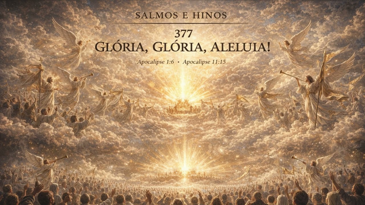 Salmos e Hinos 377 | Glória, Glória, Aleluia! | Apocalipse 12:11 | Hino Cristocêntrico