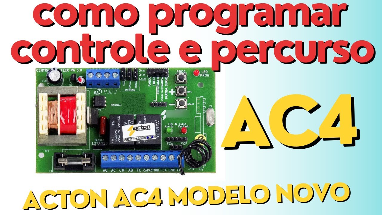 como programar percurso e controle central acton ac4 modelo novo