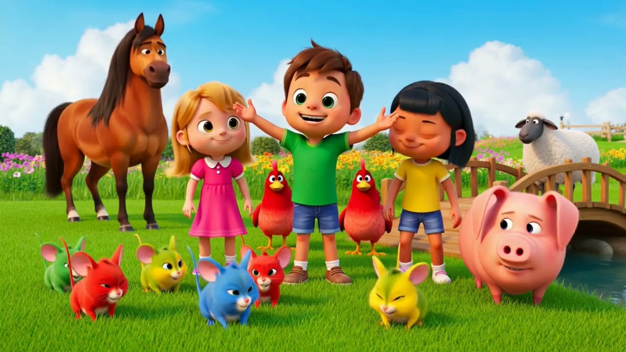 The Animals on the Farm Rhyme 🐄🐷🐔🎵 | Animals Make Different Sounds