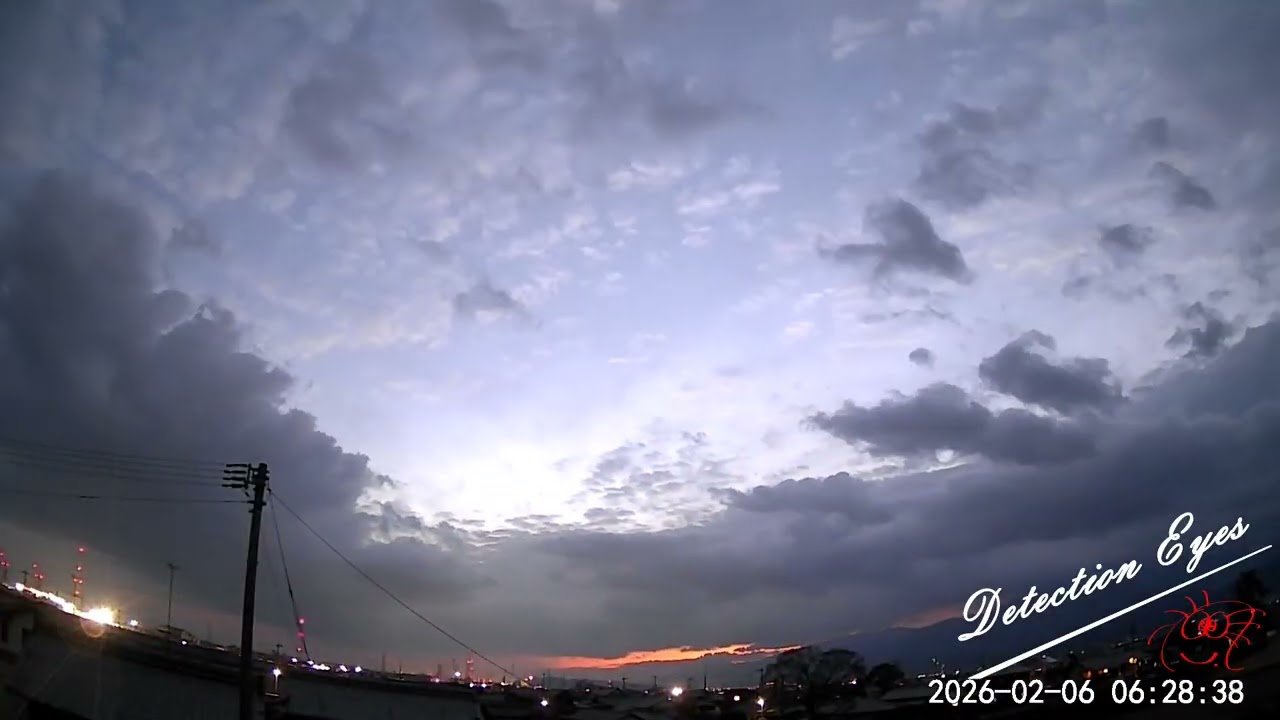 2026/02/06/ 04:45-07:45 暖 #雲ラプス BGM: Just To Be In Love:Alex Rasov #タイムラプス動画  #ATOMCam