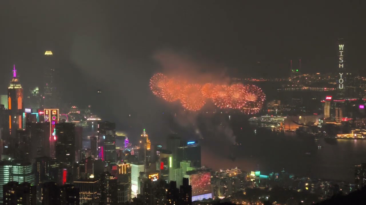 Hong Kong new year fireworks #hk #hongkongtravel 