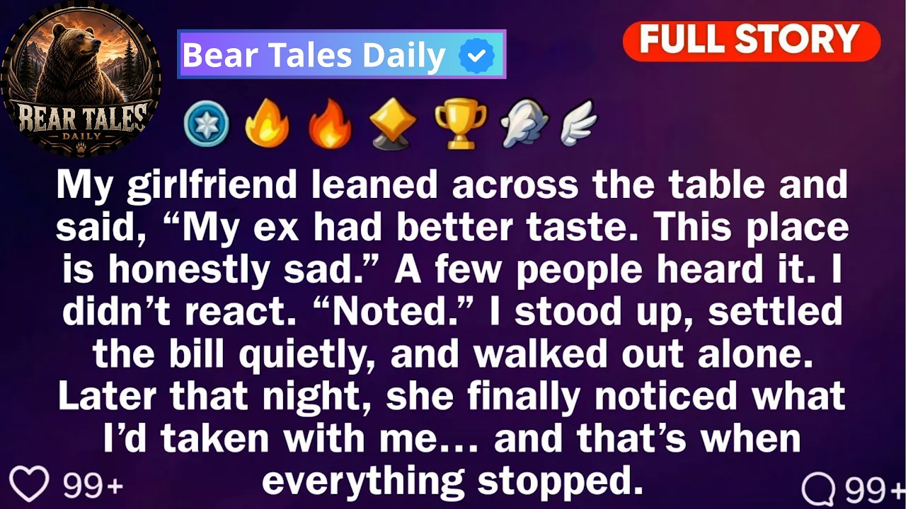 My Girlfriend Leaned Across The Table And Said, &ldquo;My Ex Had Better Taste. This Place. /Reddit Stories