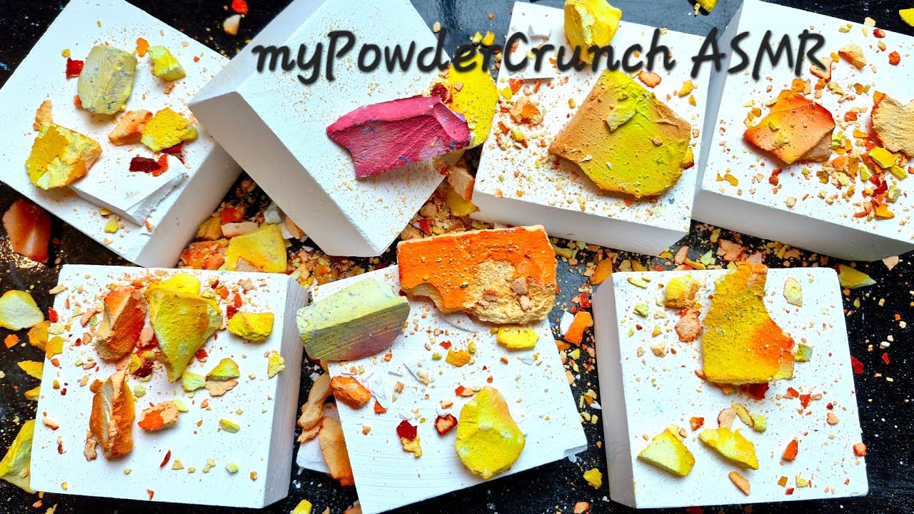 Fresh Gym Chalk Blocks topped with dyed Chalk Pebbles • ASMR • Powderplay • Oddly Satisfying • Relax