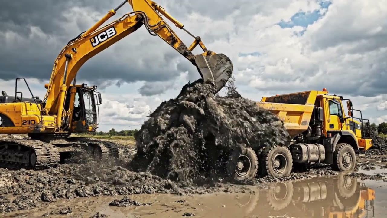दलदल में उलटा ट्रक 😱 JCB भी नाकाम!”“Real Construction Accident | Truck Overturned 