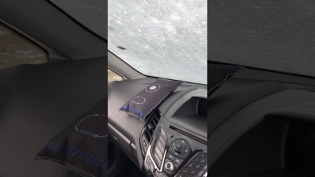 Car dehumidifier bag ❄️ #cleantok #mist #misty #car #winter #windows #dehumidifier #viral #fyp