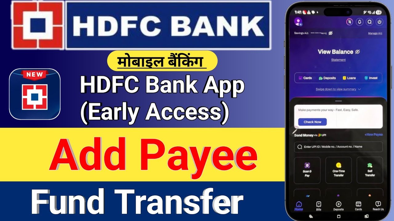 How to Add a Payee in HDFC Bank New Mobile Banking | 2025