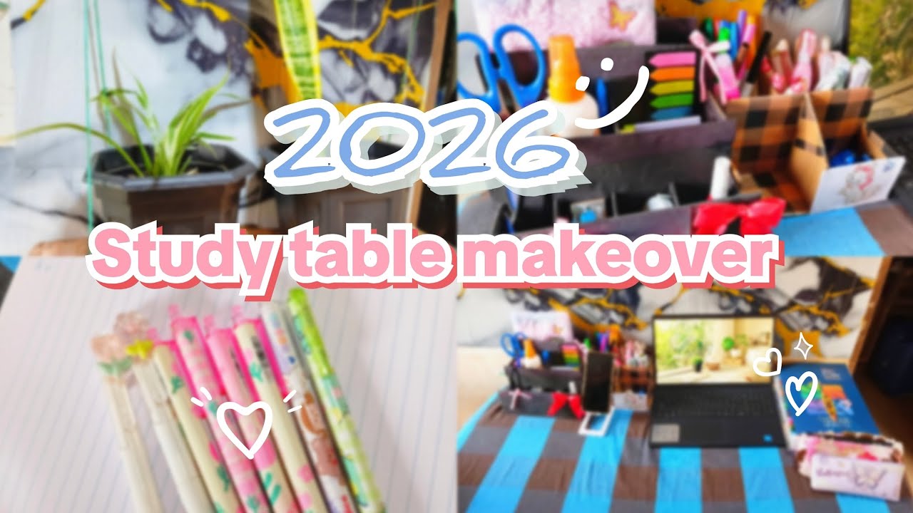 2026 Study table Setup🌿🇱🇰|Cute Stationery items💖|අඩු වියදමෙන් හැදුනු මගේ Study Area එක🤗💫#viral#fyp 
