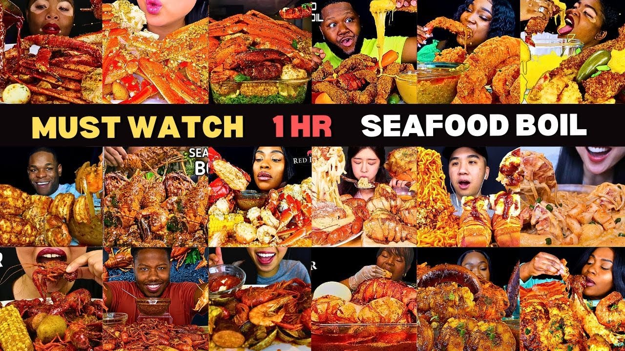 🦐🍋 MUST WATCH 1 HOUR Seafood Boil Feast | King Crab, Lobster & Shrimp Big Bites! ⚡🐚ASMR Mukbang