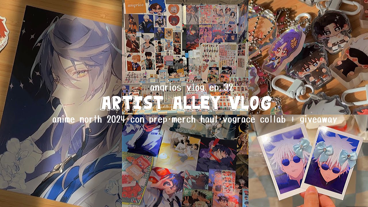 artist alley vlog🌷✨ anime north 2024, con prep, merch haul,  vograce collab + giveaway