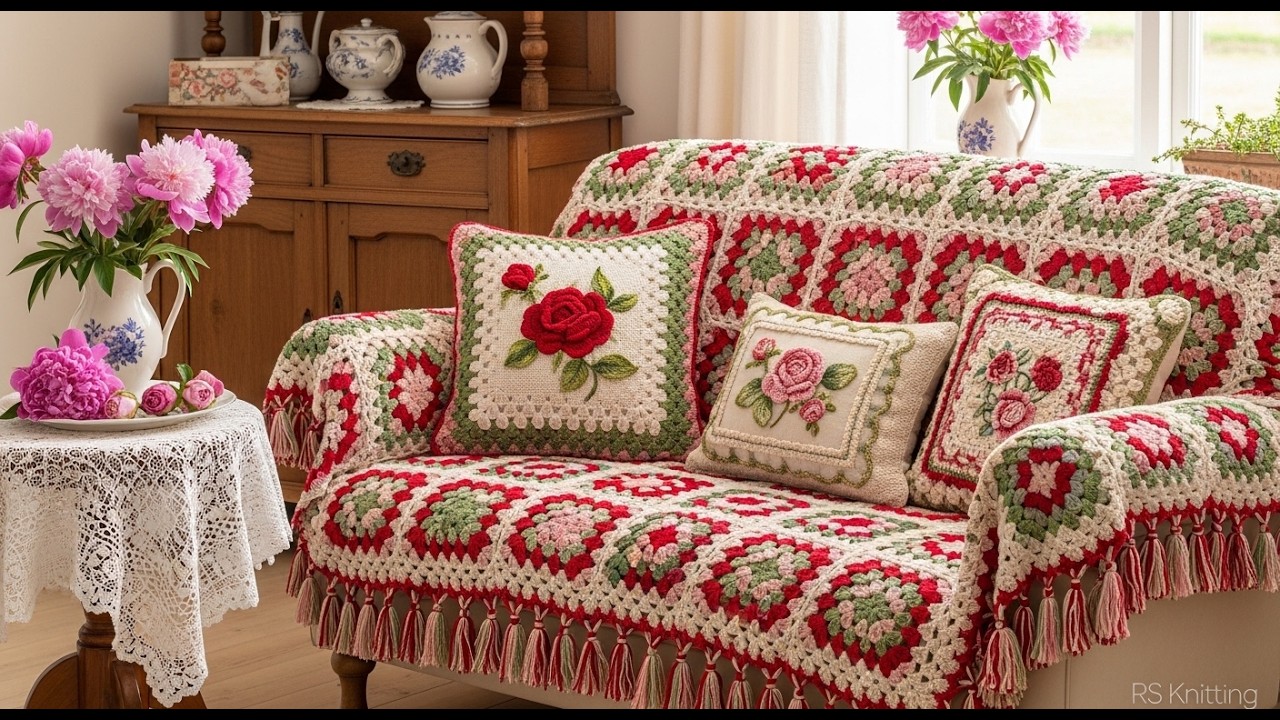 Ultimate Crochet Home Makeover | Every Room & Corner in Red, Pink & Cream