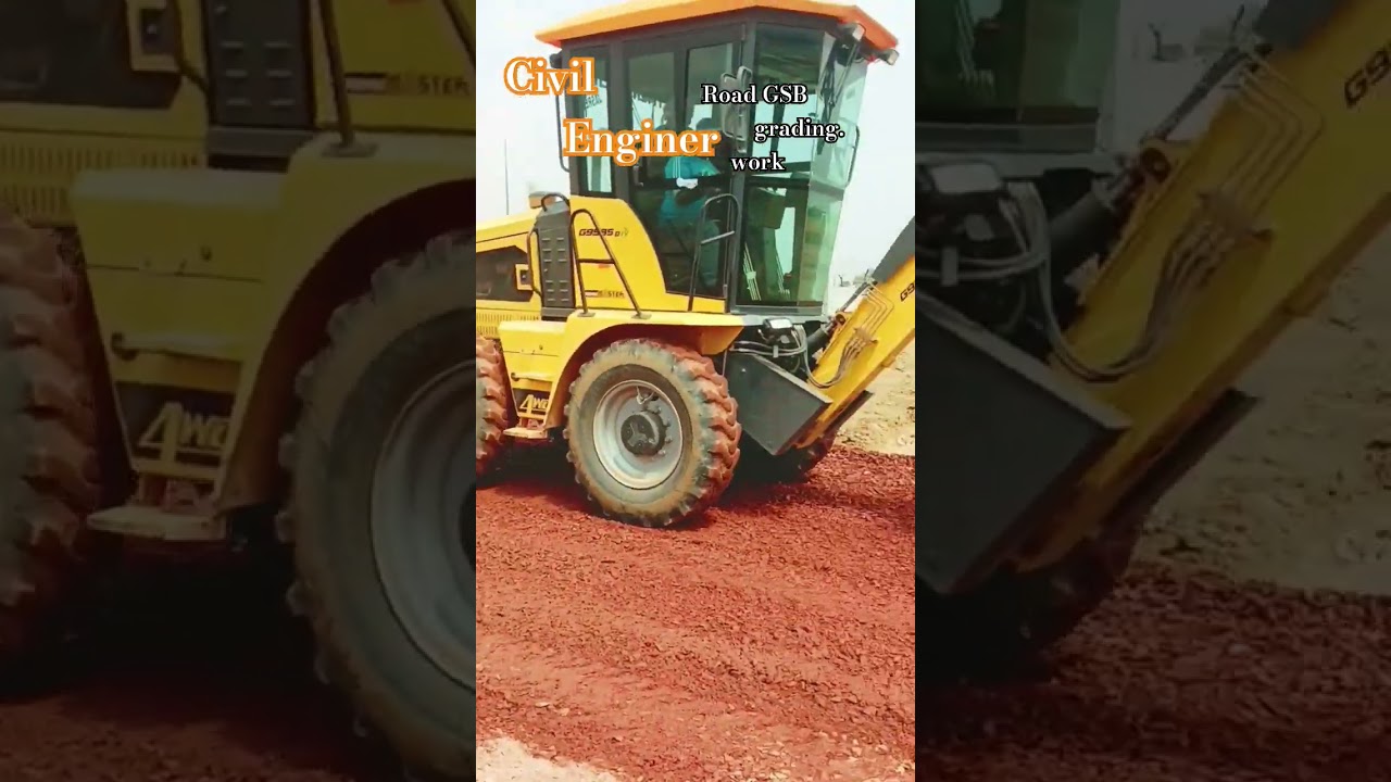 Civil engineer Road GSB grading work by grader machine #civilengineering #highwayconstruction #grade